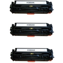 Toner équivalent à HP 312A Pack de 3 Noir