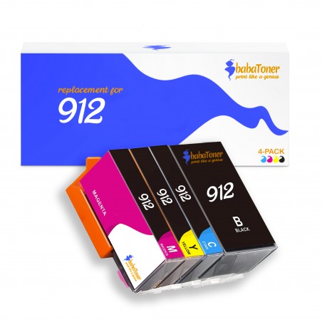 Pack de 4 HP 912 cartouches d'encre compatibles