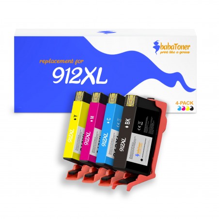 Pack de 4 HP 912XL cartouches d'encre compatibles