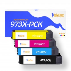 Pack de 4 cartouches imprimantes compatibles HP 973X Noir, Jaune, Cyan, Magenta