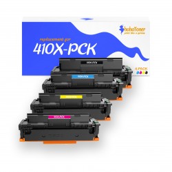 Toner équivalent à HP Multipack 410X Pack de 4 Noir, Jaune, Cyan, Magenta