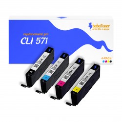 Cartouche d'encre équivalent à Canon Multipack CLI 571 Pack de 4 Noir , Cyan , Magenta , Jaune