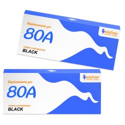 Toner équivalent à HP 80A Pack de 2 Noir