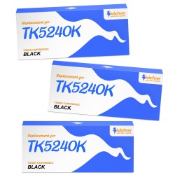 Toner équivalent à Kyocera TK5240K Pack de 3 Noir