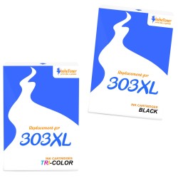 Pack de 2 HP 303XL cartouches d'encre compatibles