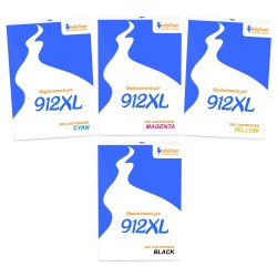 Pack de 4 HP 912XL cartouches d'encre compatibles