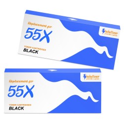 Toner équivalent à HP 55X Pack de 2 Noir