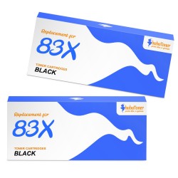 Toner équivalent à HP 83X Pack de 2 Noir