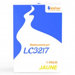 Cartouche d'encre équivalent à Brother LC3217Y Capacité standard Jaune