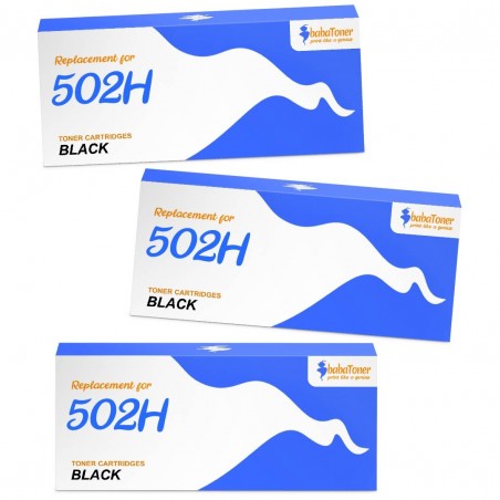 Toner équivalent à Lexmark 502H Pack de 3 Noir