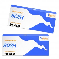 Toner équivalent à Lexmark 802H Pack de 2 Noir