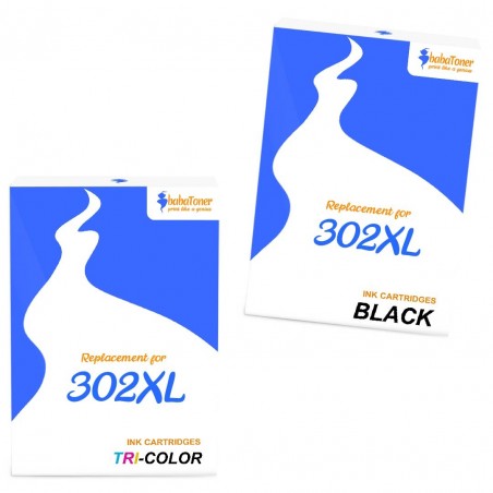 Pack de 2 HP 302XL cartouches d'encre compatibles