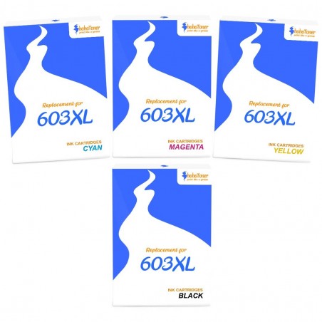 Pack de 4 cartouches imprimantes compatibles Epson 603XL Noir, Jaune, Cyan, Magenta