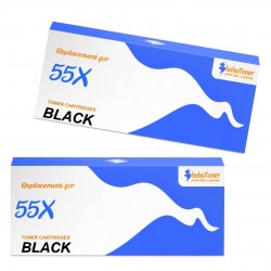 Toner équivalent à HP 55X Pack de 2 Noir