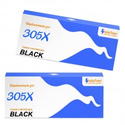 Toner équivalent à HP 305X Pack de 2 Noir