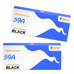 Toner équivalent à HP 59A Pack de 2 Noir - Avec puce