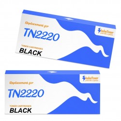 Toner équivalent à Brother TN2220 Pack de 2 Noir