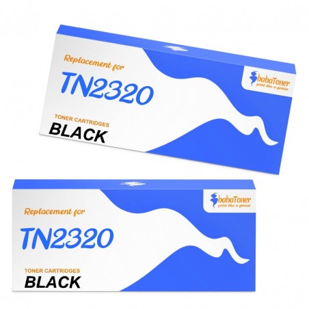 Toner équivalent à Brother TN2320 Pack de 2 Noir