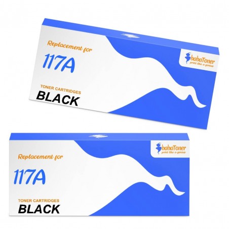 Toner équivalent à HP 117A Pack de 2 Noir - Avec puce