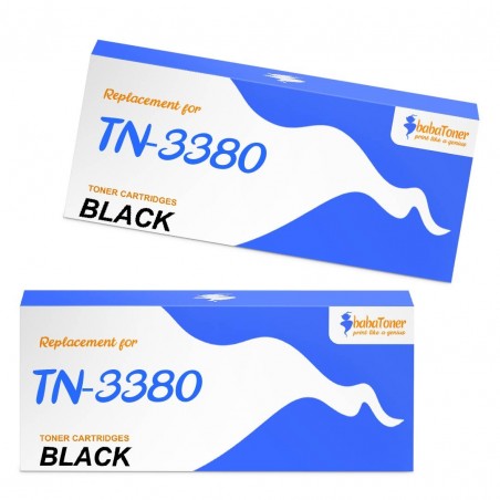 Toner équivalent à Brother TN-3380 2PK Pack de 2 Haute capacité Noir