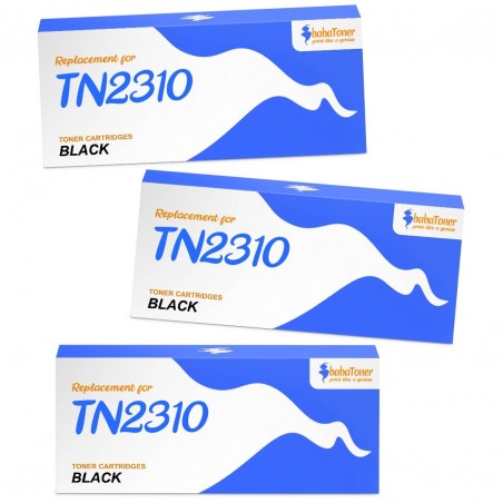 Toner équivalent à Brother TN2310 Pack de 3 Noir