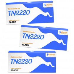 Toner équivalent à Brother TN2220 Pack de 3 Noir