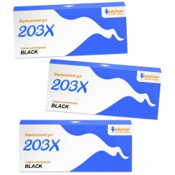 Toner équivalent à HP 203X Pack de 3 Noir