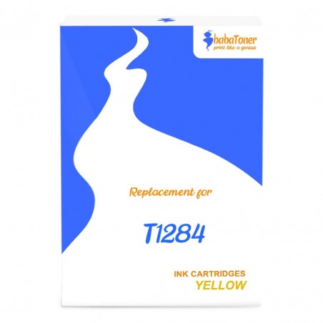 Cartouche d'encre équivalent à Epson Yellow T1284 Capacité standard Jaune