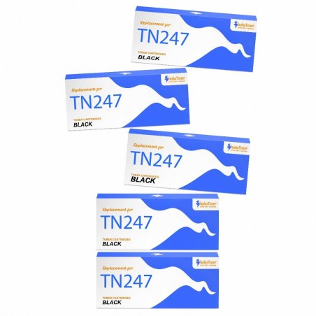 Pack de 5 toners compatibles TN247BK Brother