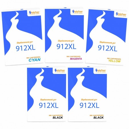 Pack de 5 HP 912XL cartouches d'encre compatibles