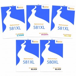 Pack de 5 Canon PGI-580XXL CLI-581XXL cartouches d'encre compatibles