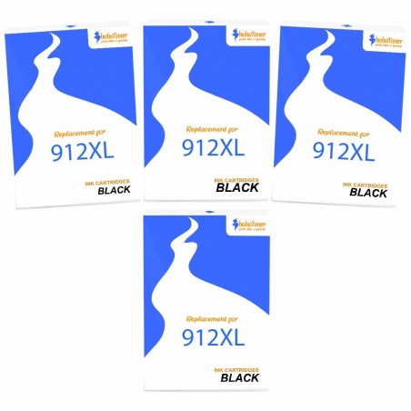 Pack de 4 HP 912XL cartouches d'encre compatibles