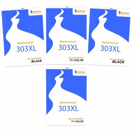 Pack de 4 HP 303XL cartouches d'encre compatibles