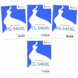 Pack de 4 Canon PG-545XL CL-546XL cartouches d'encre compatibles