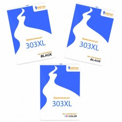 Pack de 3 HP 303XL cartouches d'encre compatibles