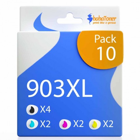 Pack de 10 HP 903XL cartouches d'encre compatibles