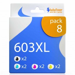 compatible Epson 603XL Pack de 8 cartouches d'encre Noir, Jaune, Cyan, Magenta