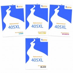 Pack de 4 cartouches compatibles 405XL Epson 1 noir, 1 cyan, 1 magenta, 1 jaune